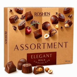 ROSHEN Assortment Elegant Praline Asortate în Ciocolată cu Lapte 145 g