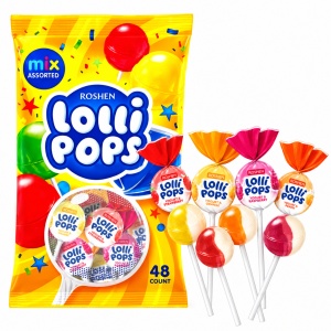 ROSHEN LolliPops Yoghurt – Acadele cu iaurt și fructe 920 g, 48 buc