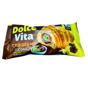 Bax 40 buc Croissante Dolce Vita 50g – Mixat 3 Sortimente (Fistic, Ciocolată & Fistic, Vanilie & Zmeură) - Img 2