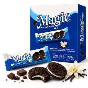 Biscuiți MAGIC cu Cacao și Cremă de Vanilie, 24 × 65 g/cutie