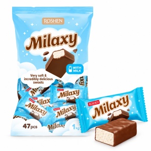 Bomboane Roshen Milaxy cu umplutură de sufleu și glazură de cacao, 1 kg