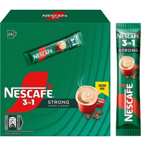 Cafea instant, Nescafe, 3 in 1, Strong, 24 plicuri X 14 g
