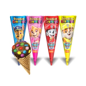 Display cu 12 cornete Relkon Crunchiez Surprise Paw Patrol, cu cremă de alune și jucărie, 12 × 25 g - Img 2