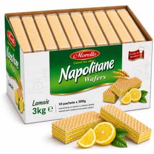 Napolitane MORELLO, crema de lamaie, 3 kg (10 x 300g)