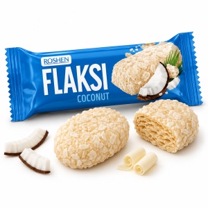 ROSHEN FLAKSI Bomboane Crocante cu Napolitană și Cocos 500 g – 50 bucăți - Img 3