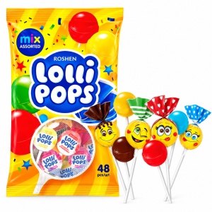ROSHEN LolliPops Cocktail – Acadele mix de fructe 920 g, 48 buc