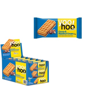 YOOHOO Gofre Sandwich cu Cremă de Cacao și Alune 50g (12 Buc/Cutie) - Img 3