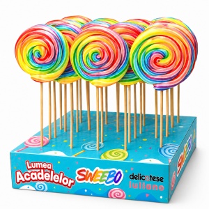 Acadele Melc Curcubeu SWEEBO, 35g x 40 buc/set