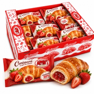 ARMIN'S Croissant cu Jeleu de Căpșuni 40g (30 Buc/Cutie)