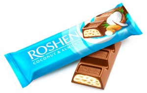 Batoane de ciocolată cu lapte, cocos și migdale Roshen, 30 × 29 g - Img 3
