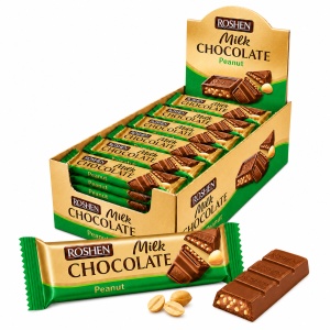 Batoane de ciocolată cu lapte și arahide Roshen, 30 × 29 g