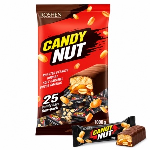 Batoane de ciocolată ROSHEN Candy Nut cu nuga, caramel și arahide, 1 kg - Img 2