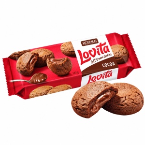 Biscuiți Roshen Lovita Soft Cream cu cremă de cacao, 127 g