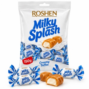 Caramele ROSHEN Milky Splash cu cremă de lapte, 150 g