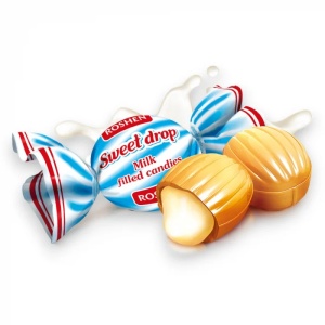 Dropsuri Roshen Sweet Drop, cu aromă și umplutură de lapte, 1 kg - Img 3