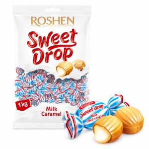 Dropsuri Roshen Sweet Drop, cu aromă și umplutură de lapte, 1 kg