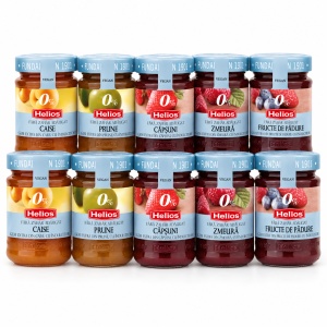 Pachet 10 gemuri Helios fără zahăr adăugat, 10 × 280 g