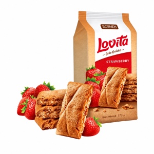 Prăjiturele Roshen Lovita cu căpșuni, 168 g