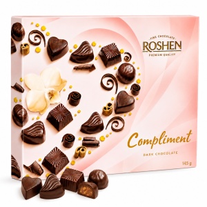 ROSHEN Compliment Praline Asortate în Ciocolată Neagră 145 g