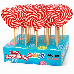 Acadele Inima Alb-Roșu SWEEBO, 35g X 40 buc/set