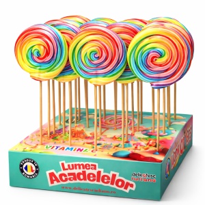 Acadele Melc Curcubeu SWEEBO, 35g x 40 buc/set - Img 3
