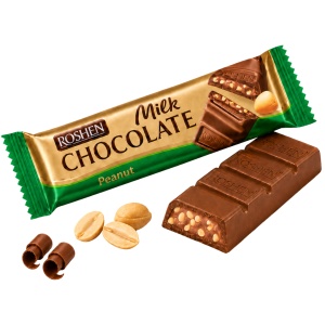 Batoane de ciocolată cu lapte și arahide Roshen, 30 × 29 g