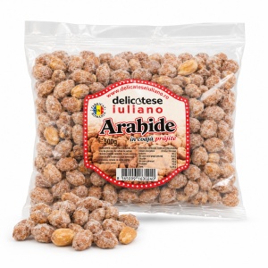 Bax 10 pungi Arahide in coaja Iuliano, prajite si sarate, 500 g
