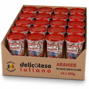 Bax 24 pahare Arahide în coajă IULIANO 200 g - Img 2