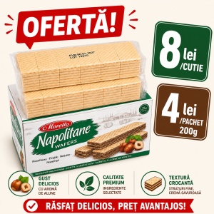 Napolitane MORELLO, crema de alune, 400 g (2 x 200g)