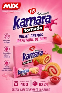Rulade Kamara Tornado cu Cremă de Vanilie și Căpșuni, Cutie 24 × 40 g - Img 3