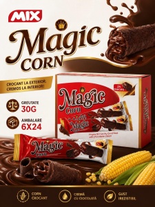 Rulouri Crocante MAGIC CORN cu Cremă de Ciocolată, 24 × 30 g/cutie - Img 2