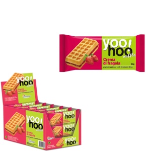 YOOHOO Gofre Sandwich cu Cremă de Căpșuni 50g (12 Buc/Cutie) - Img 3