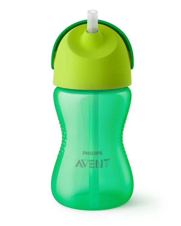 Cana cu pai flexibil Philips Avent, +12 luni, verde, 300 ml, SCF798/01, Philips