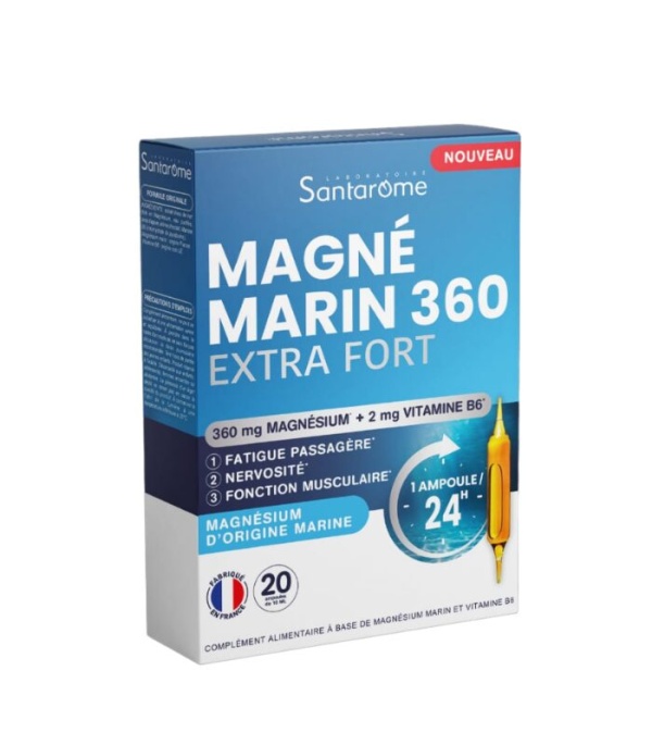 Magneziu Marin 360 Extra Fort, 20 fiole, Santarome