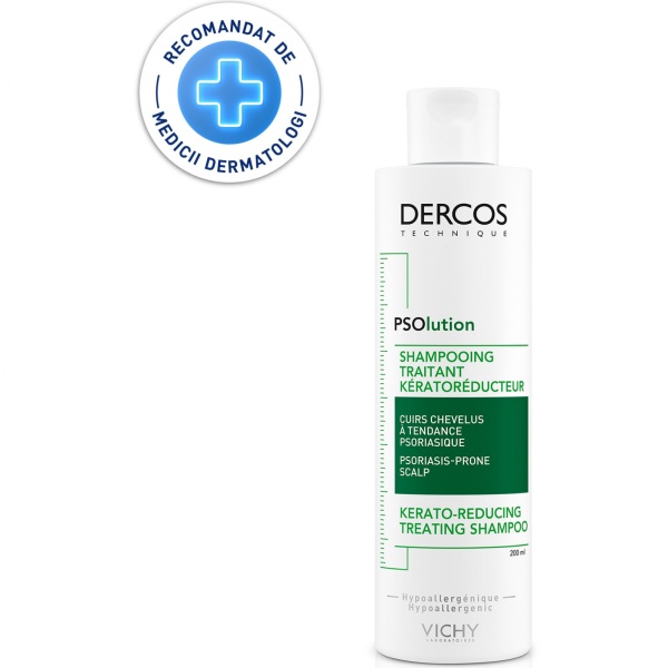 Sampon tratament keratoreductor Dercos PSOlution, 200 ml, Vichy