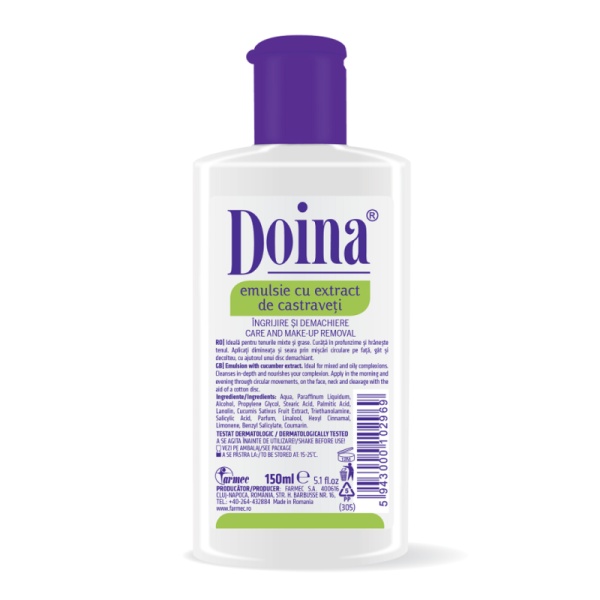 Emulsie cu extract de castraveti Doina, 150ml, Farmec