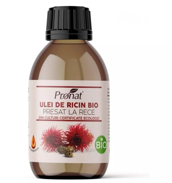 Ulei bio din seminte de ricin presat la rece, 100ml Pronat