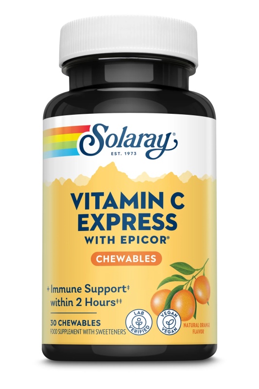 Vitamina C Express cu Epicor Solaray, 30 comprimate masticabile, Secom
