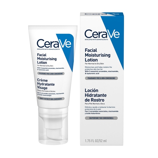 Crema hidratanta de fata pentru ten normal si uscat, 52 ml, CeraVe