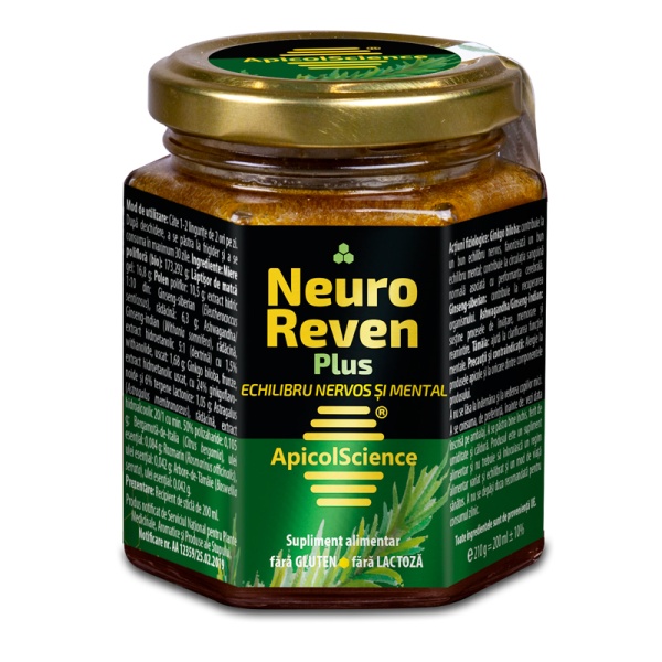 Miere poliflora Neuro Reven Plus, 200 ml, ApicolScience