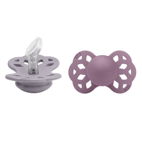 Suzeta 0luni+ Infinity tetina silicon anatomica fossil grey-mauve 165111, 2buc, Bibs