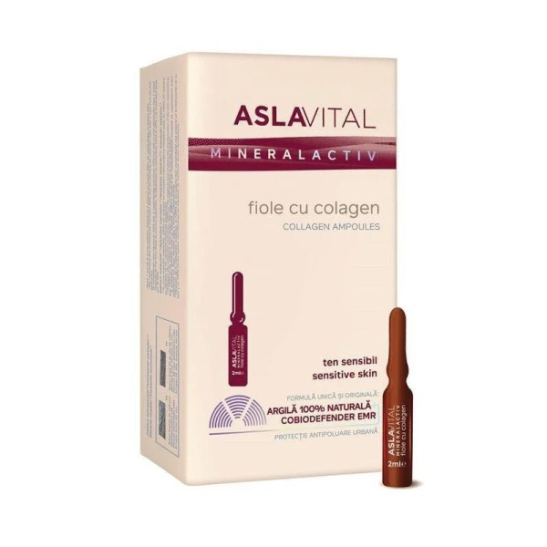 Fiole cu colagen Mineralactiv, 10 fiole x 2 ml, AslaVital