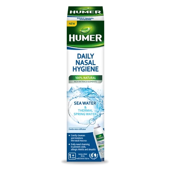Spray cu apa termala pentru igiena zilnica a nasului, 50 ml, Humer