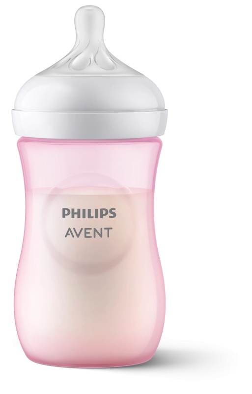 Biberon Philips Avent Natural Response, 1 luna +, roz, 260 ml, SCY903/11, Philips