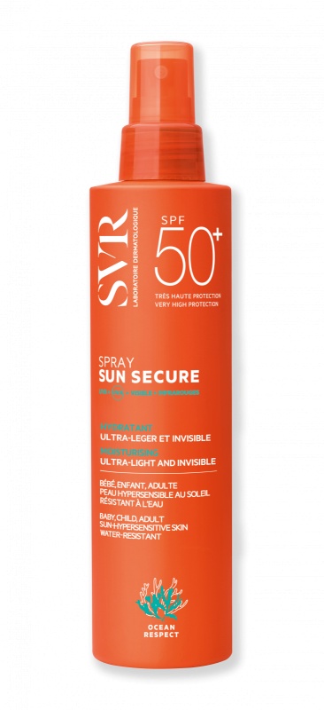 Lapte-spray hidratant SPF 50+ Sun Secure, 200 ml, SVR