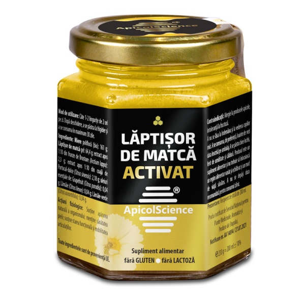 Lăptișor de Matcă Activat – Susține Vitalitatea și Imunitatea Organismului, 200 ml Apicol Science