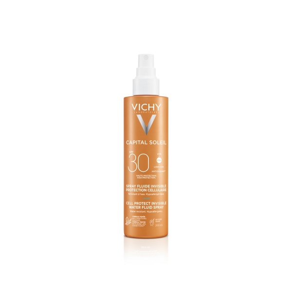 Spray fluid invizibil cu protectie solara SPF 30 pentru fata si corp Capital Soleil, 200 ml, Vichy