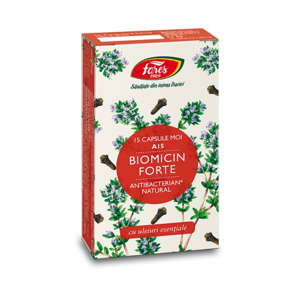 Biomicin Forte A15, 15 capsule, Fares