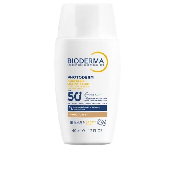 Fluid nuantator cu protectie solara fototip 3 SPF 50+, Shade 03 Photoderm Xdefense, 40 ml, Bioderma