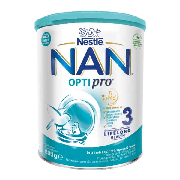 Formula de lapte Nan 3 OptiPro, +12 luni, 800 g, Nestle